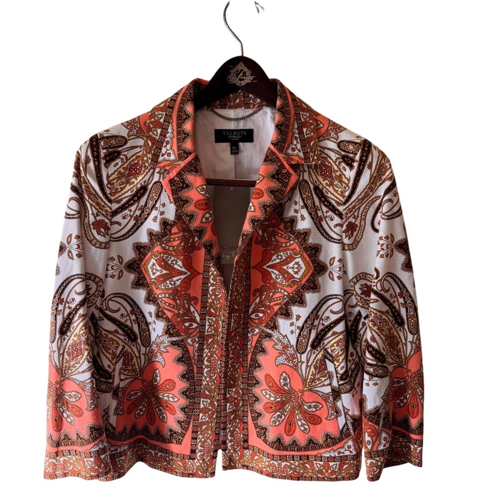 Talbots Open Paisley Blazer